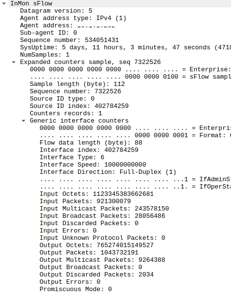 Brocade switch sFlow example